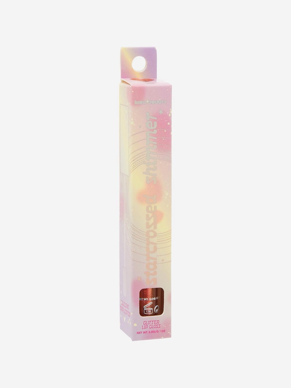 Iridescent Pastel Glitter Lip Gloss - Pink/Peach